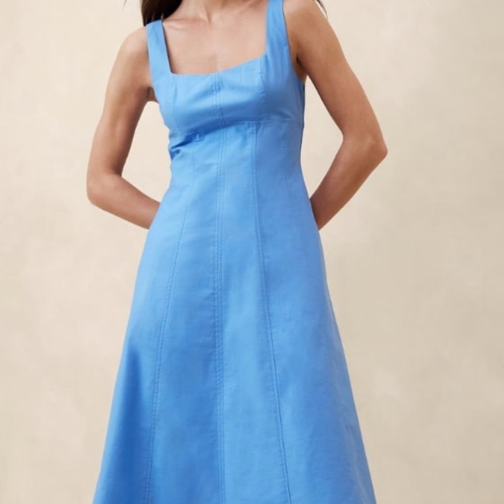 Banana Republic NATALIA SQUARE-NECK MIDI DRESS
